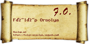 Fülöp Orsolya névjegykártya